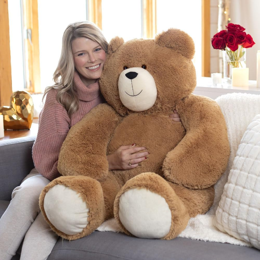 Giant Stuffed Animal 4 FT - Big Easter Teddy Bear for Kids & Adults | Stuffed in Vermont, USA - Eco Friendly Gift Saves 200 Plastic Bottles