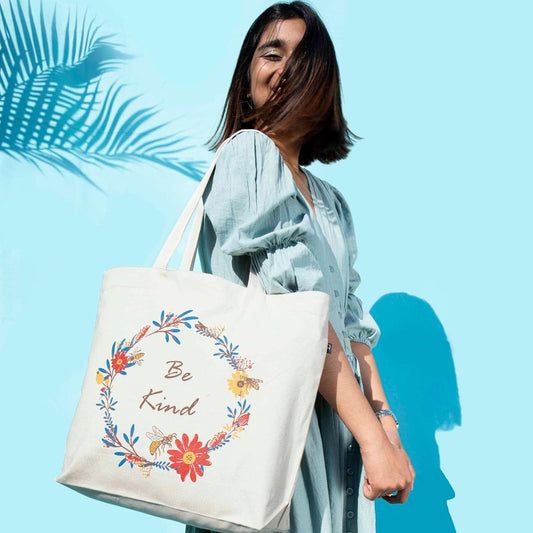 Canvas Tote Bag with Zipper, Eco-Friendly Large Travel Tote Bags for Women for Shopping, Work & Beach