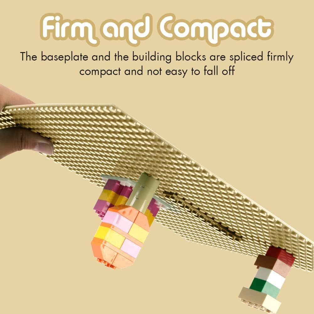Classic Baseplates Building Base for Building Bricks 100% Compatible with Major Brands-Baseplate 10" X 10", Pack of 6 (Sand Color)