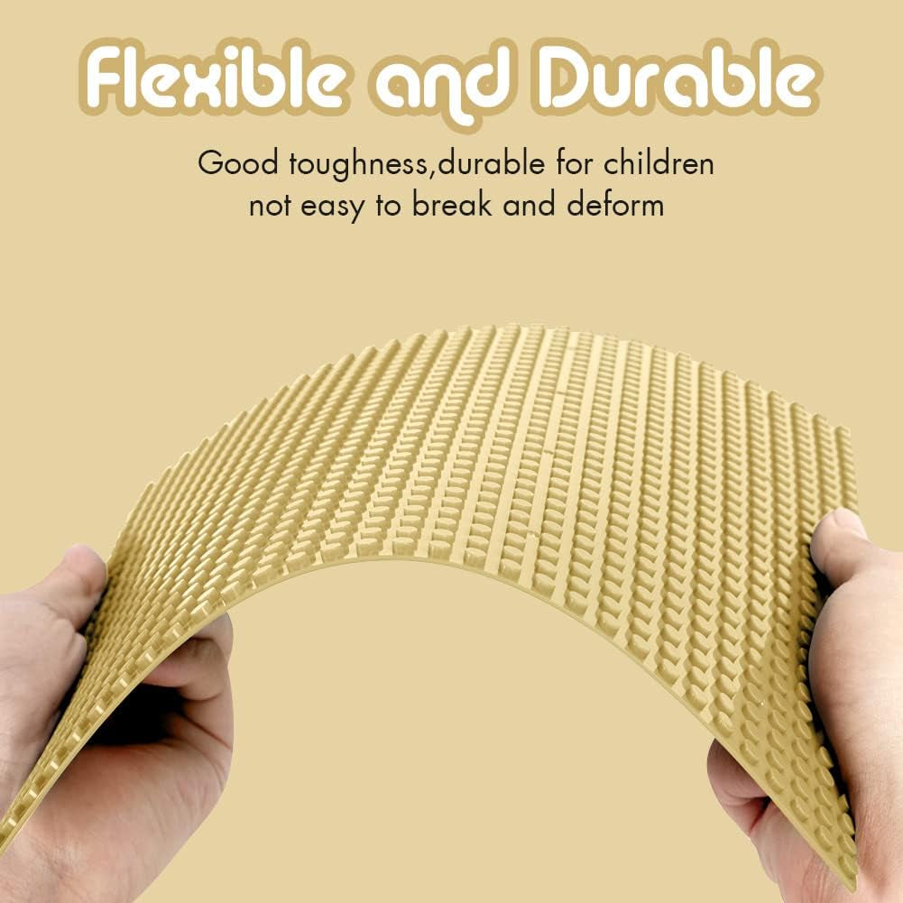 Classic Baseplates Building Base for Building Bricks 100% Compatible with Major Brands-Baseplate 10" X 10", Pack of 6 (Sand Color)