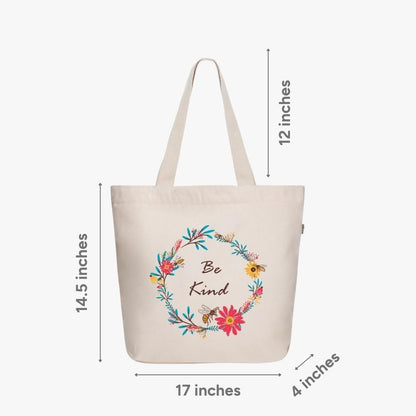 Canvas Tote Bag with Zipper, Eco-Friendly Large Travel Tote Bags for Women for Shopping, Work & Beach