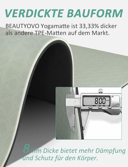 Yoga Mat with Strap, 1/3| 1/4 Inch Extra Thick Yoga Mat Double-Sided Non Slip, Professional TPE| PVC Yoga Mats for Women Men, Workout Mat for Yoga, Pilates and Floor Exercises